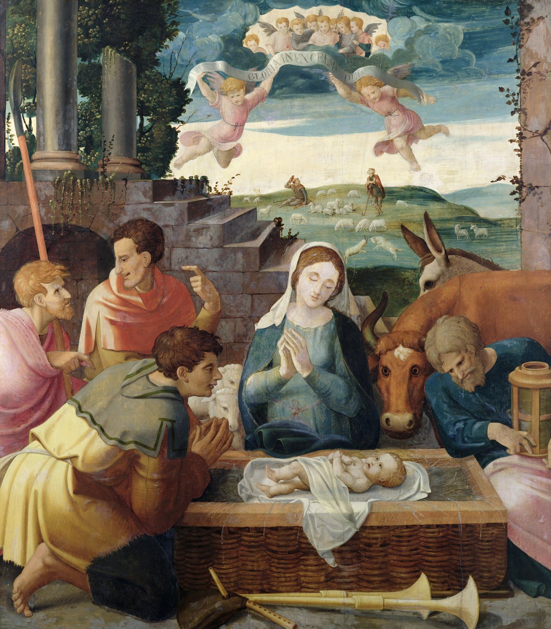 Adoracja pasterzy, Szkoła Szampańska, ok. 1520-30 autorstwa French School