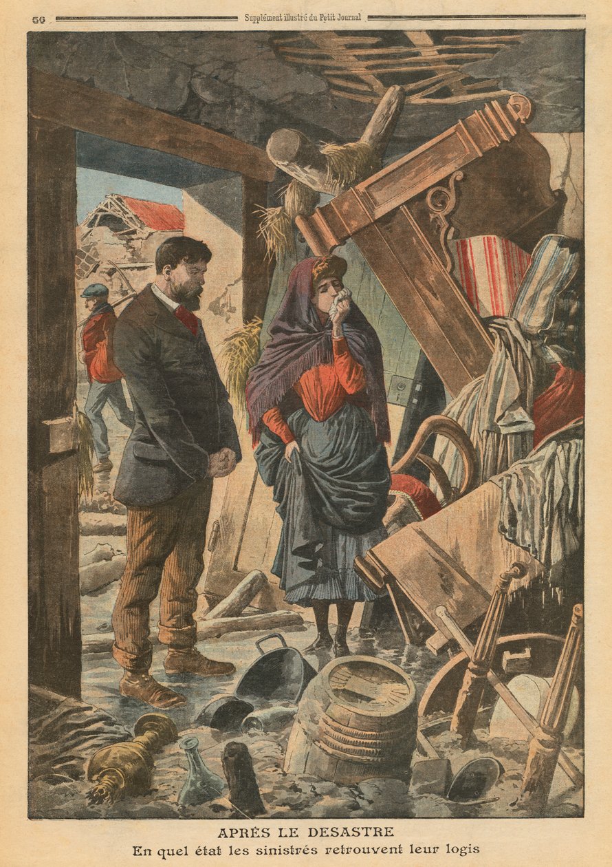 Po katastrofie, ilustracja z „Le Petit Journal”, dodatek illustre, 13.02.1910 r. autorstwa French School