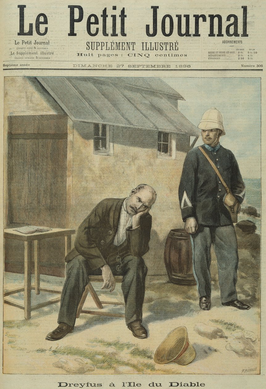 Alfred Dreyfus (1859-1935) na Devils Island, z Le Petit Journal, 27 września 1896 autorstwa French School