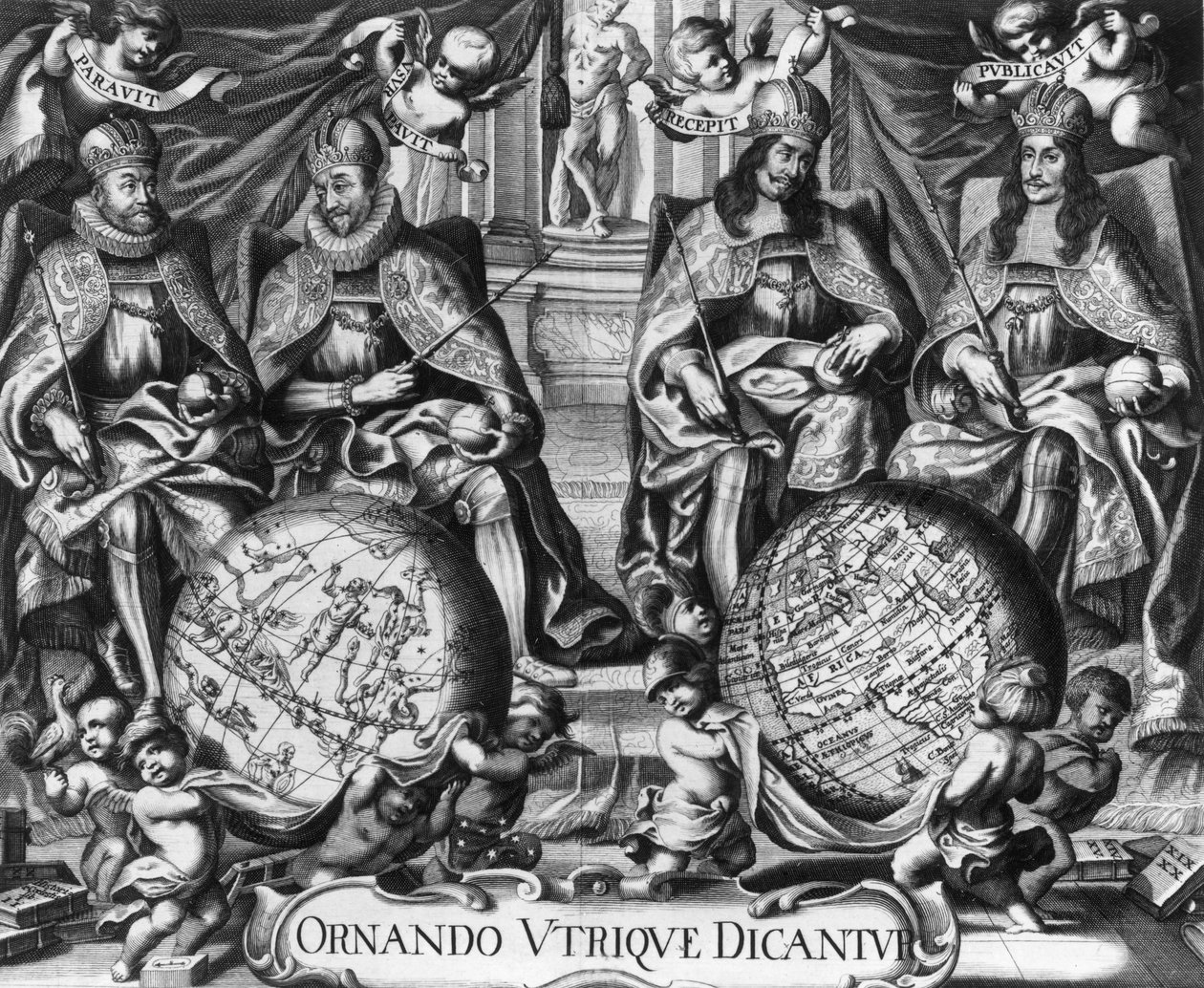 Alegoria z Rudolfem II (1552-1612) cesarzem rzymskim i jego następcami Maciejem I (1557-1619), Ferdynandem II (1578-1637) i Ferdynandem III (1608-1657) autorstwa French School