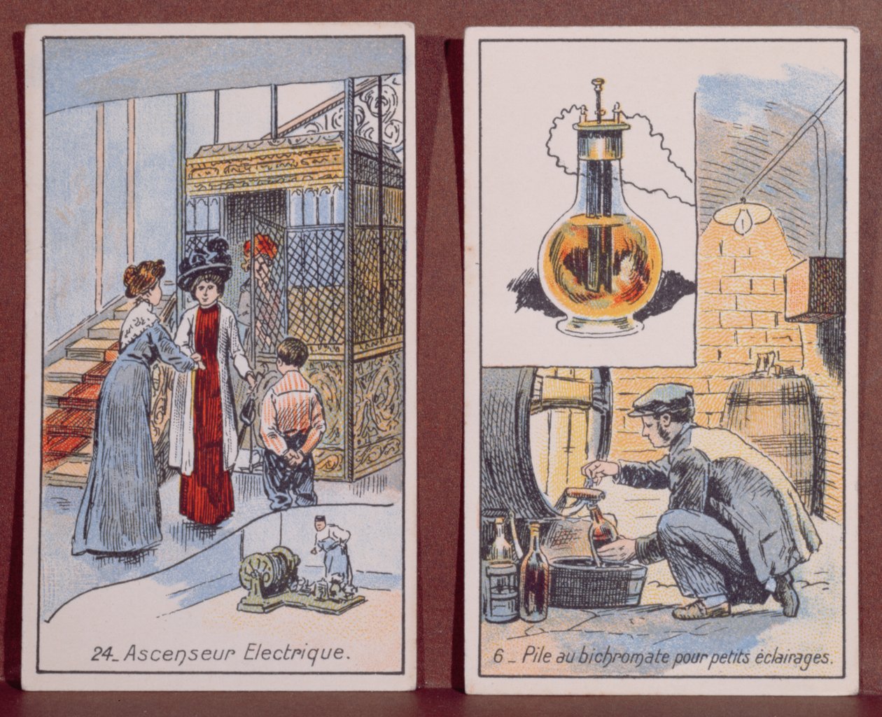 Winda elektryczna i oświetlenie elektryczne, z serii Les Merveilles de lElectricite, c.1910-14 autorstwa French School
