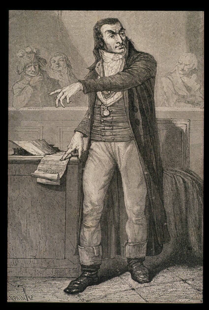 Antoine Quentin Fouquier-Tainville (1747-95) jako prokurator Trybunału Rewolucyjnego, grawerowane przez Blanpaina autorstwa French School