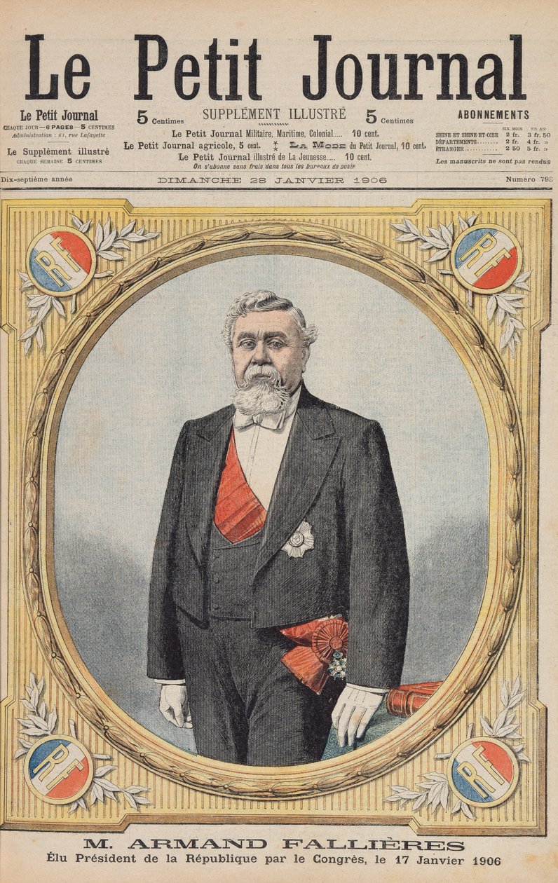 Armand Fallieres (1841-1931) wybrany przez Kongres na prezydenta Republiki (1906-13) 17 stycznia 1906, ilustracja z Le Petit Journal, 28 stycznia 1906 autorstwa French School