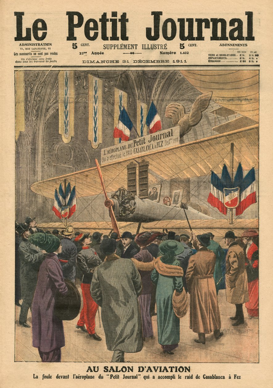 At the Aircraft Salon, ilustracja z "Le Petit Journal", supplement illustre, 31 grudnia 1911 r. autorstwa French School