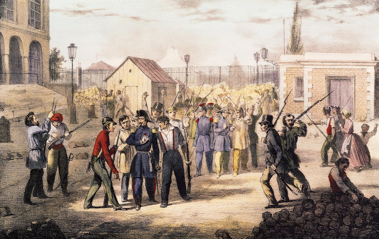 Atak na Barriere Fontainebleau, 25 czerwca 1848 r. autorstwa French School