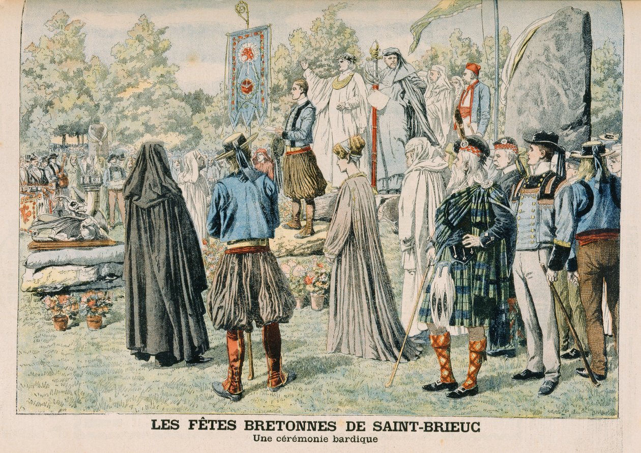 Ceremonia bardów w Saint-Brieuc, Bretania, ilustracja z „Le Petit Journal”, 29 lipca 1906 autorstwa French School