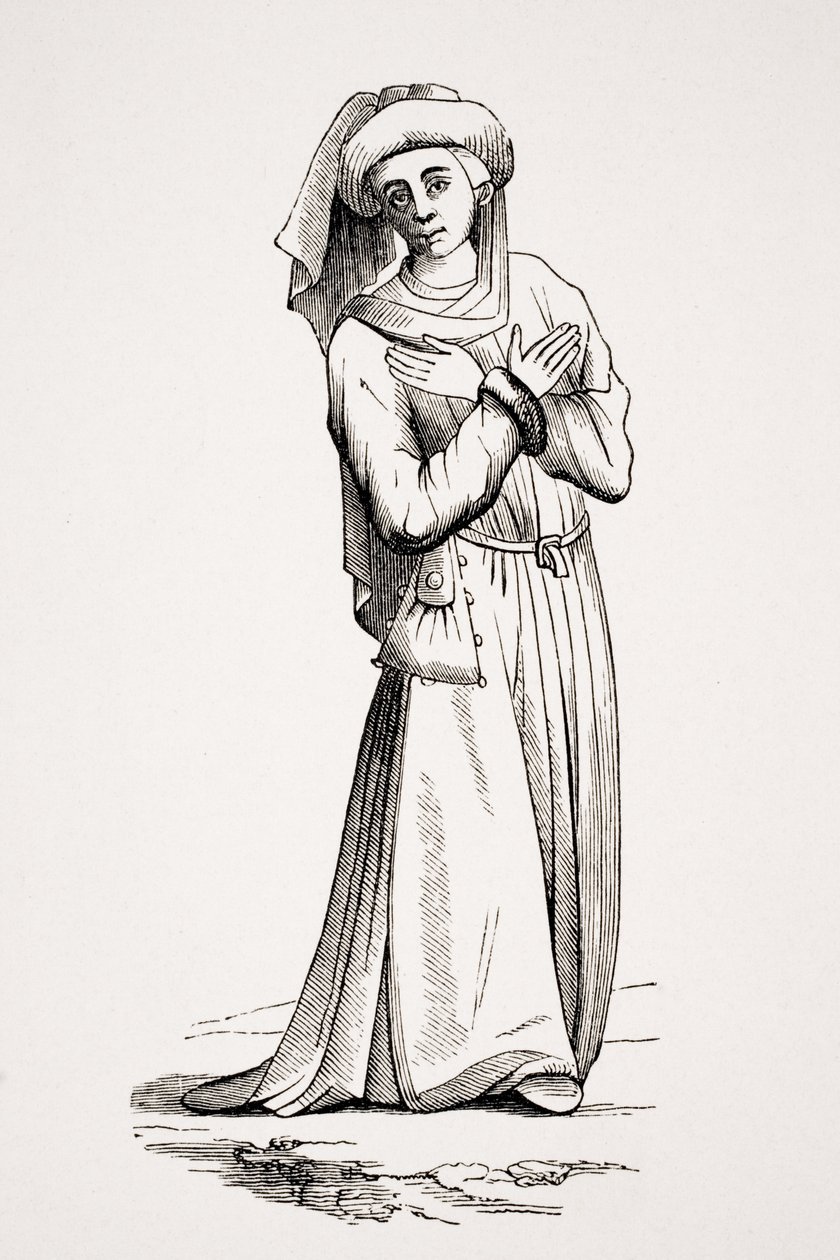 Barrister, według rysunku z XV-wiecznego rękopisu, z „Le Moyen Age et la Renaissance” Paula Lacroix (1806–84) opublikowanego w 1847 r. autorstwa French School
