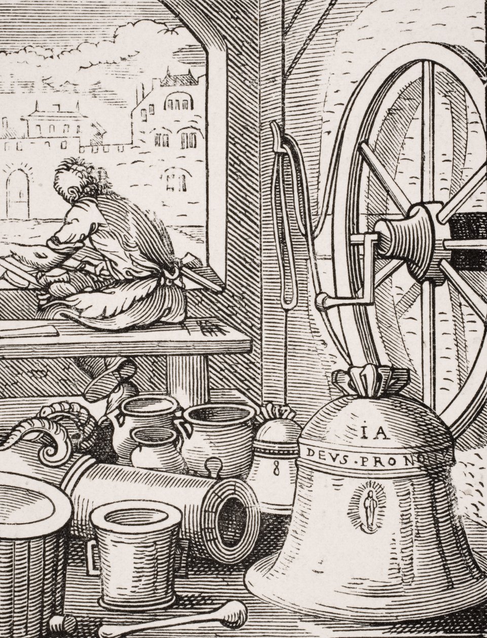 Bell and Cannon Master, reprodukcja drzeworytu Josta Ammana (1539-91) z 