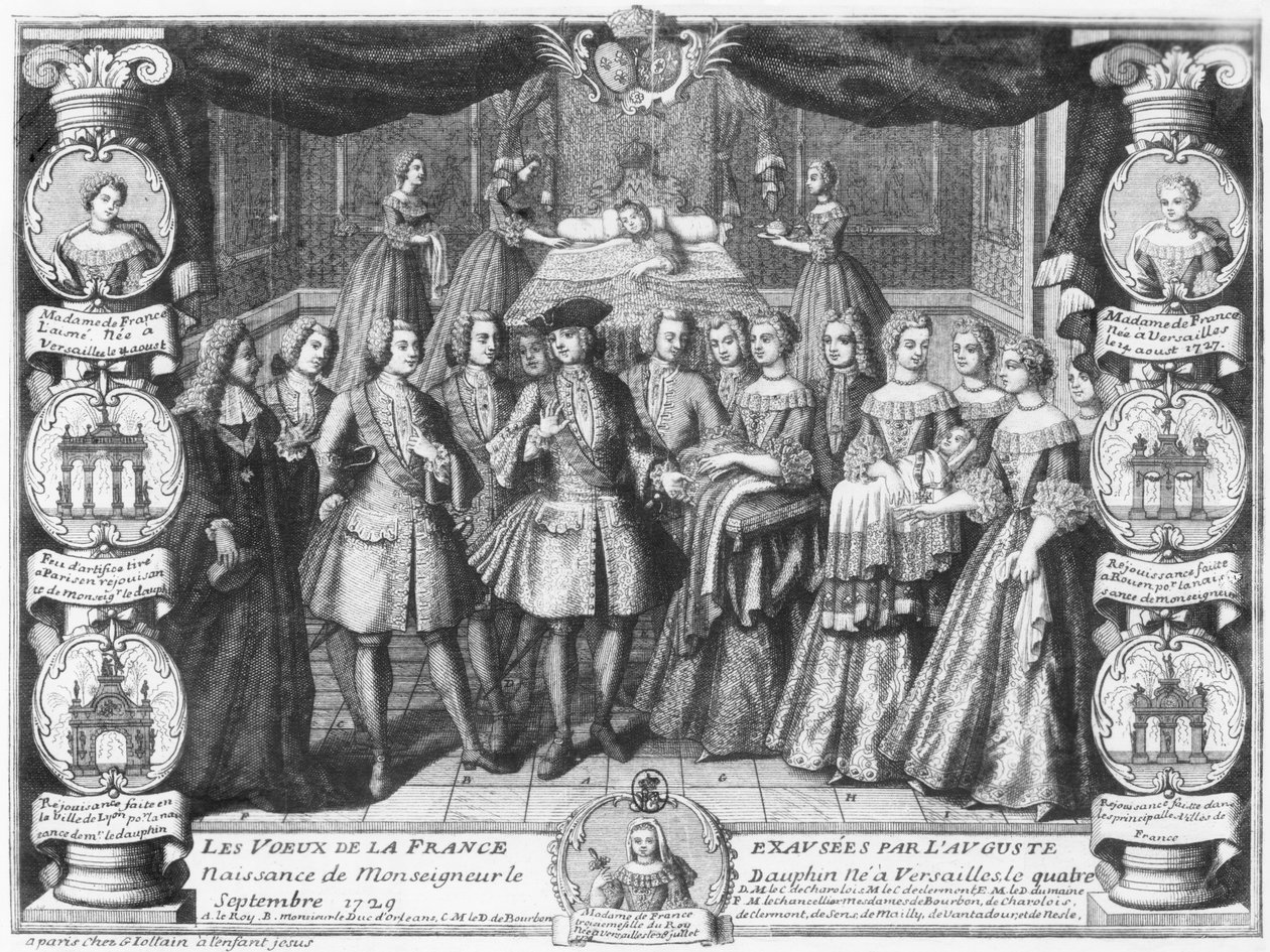 Narodziny Ludwika, Delfina Francji, syna Ludwika XV, 4 września 1729 r. autorstwa French School