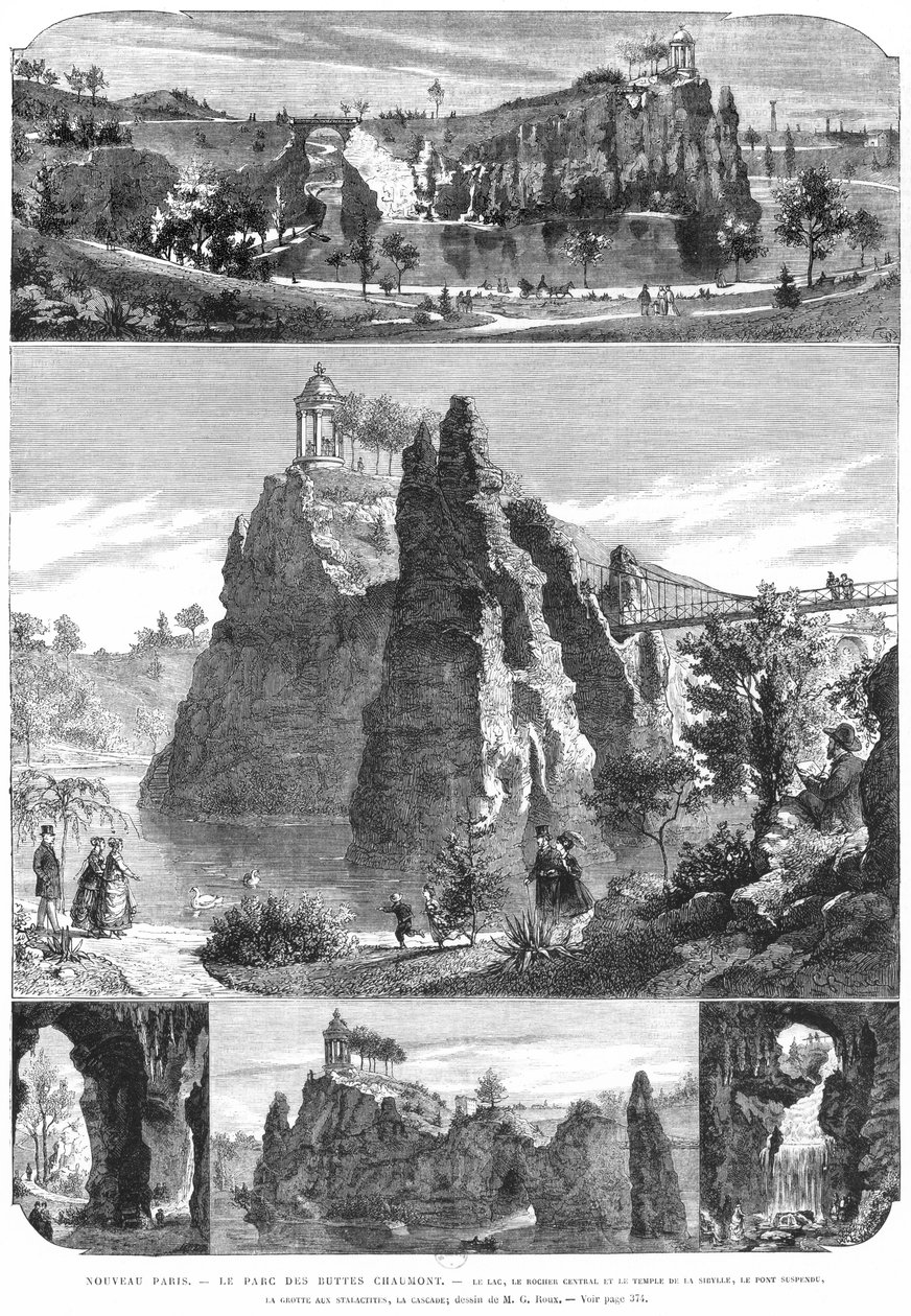 Park Buttes-Chaumont, Nowy Paryż autorstwa French School