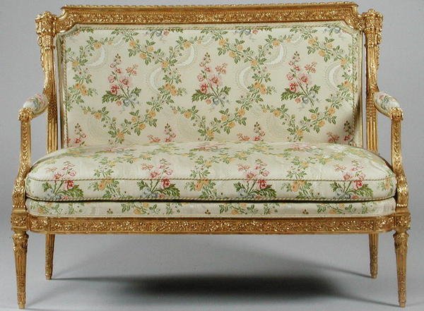 Canape z zestawu mebli Ludwika XVI z pieczęcią Delaisementa, ok. 1780 (rzeźbione drewno i tapicerka) (patrz 222394) autorstwa French School