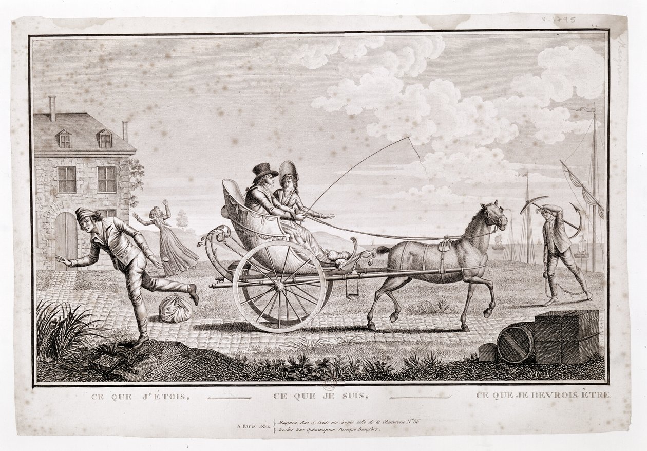 Karykatura nowych bogactw, ok. 1795 autorstwa French School