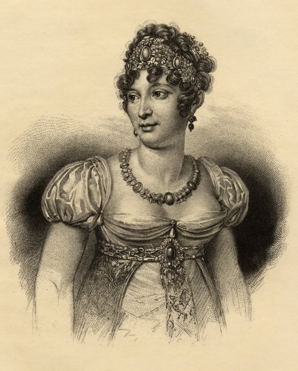 Caroline Bonaparte (1782-1839) królowa Neapolu autorstwa French School