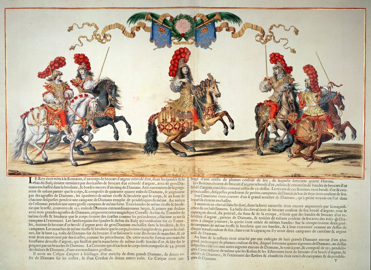 Karuzela w wykonaniu Ludwika XIV (1638-1715) przed Tuileries, 5 czerwca 1662 autorstwa French School