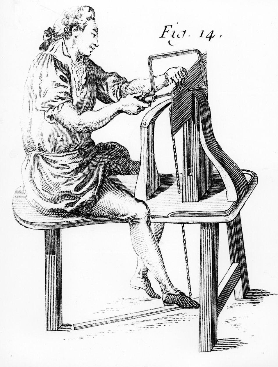 Stolarz robiący sztukaterię autorstwa French School