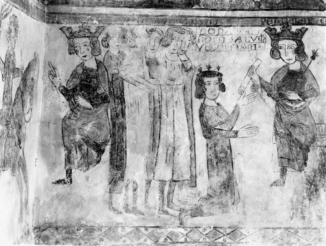 Karol I (1226-85) hrabia Andegawenii przyniósł ciało Manfreda po 1265 r autorstwa French School