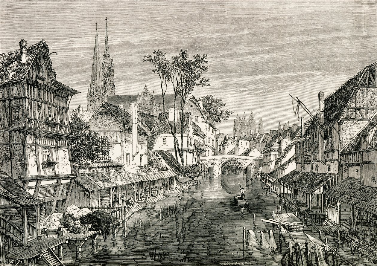 Chartres, Francja, XIX w., z „French Pictures” ks. Samuela G. Greena, opublikowane w 1878 r. autorstwa French School