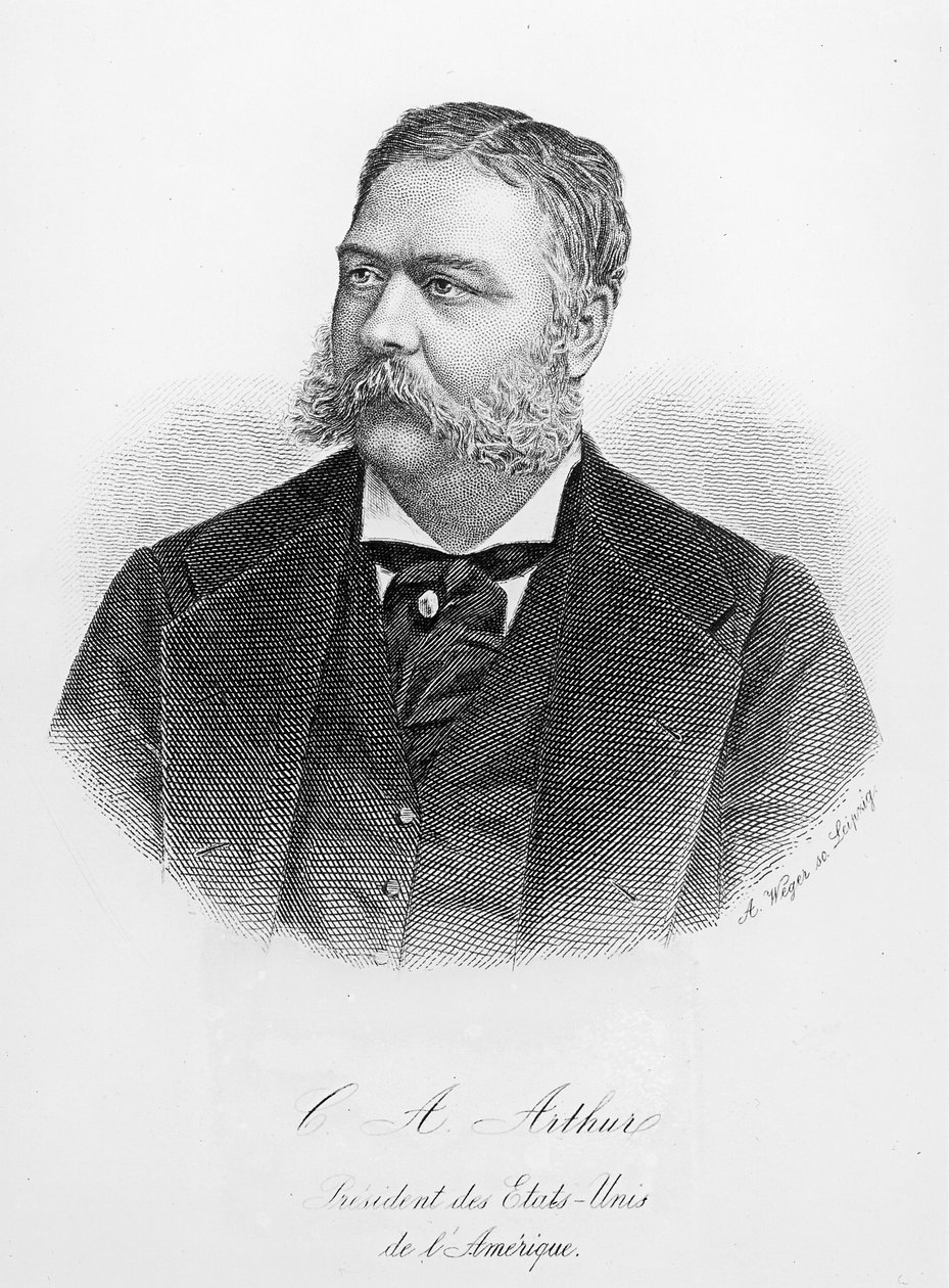Chester Alan Arthur (1829-86), grawerowane przez A. Weger autorstwa French School