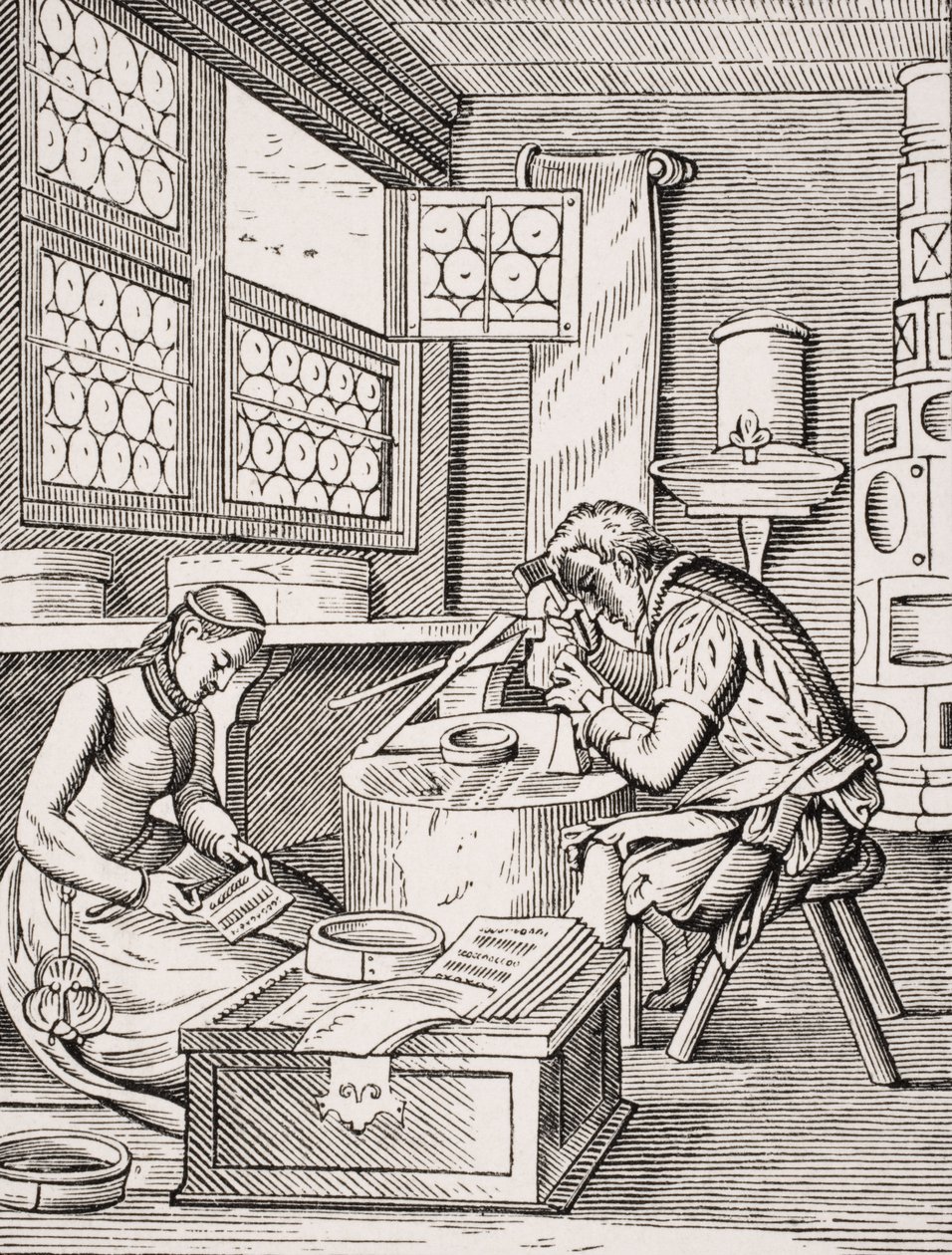 Clasp Maker, reprodukcja drzeworytu Josta Ammana (1539-91) z 