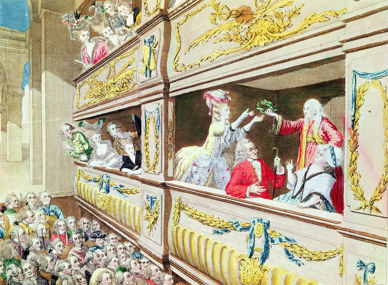 Koronacja Woltera w Teatrze Francais, 1778 autorstwa French School