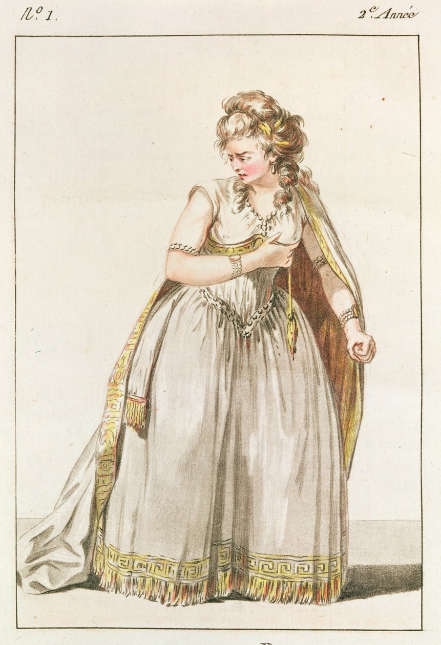 Kostium Madame Vestris do roli Pauliny w Polyeucte, Akt IV, 1786 autorstwa French School