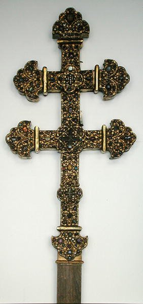 Krzyż, z opactwa Clairmarais (złoto inkrustowane kamieniami półszlachetnymi) (zob. także 232670) autorstwa French School