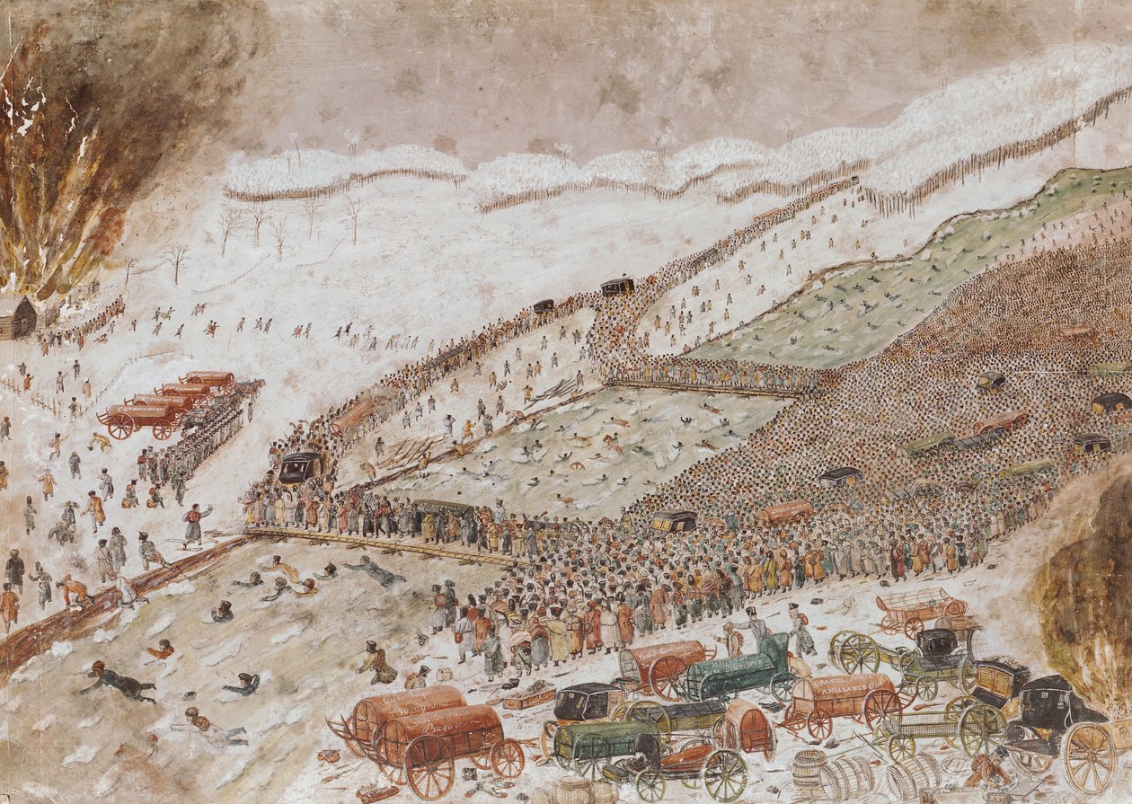 Przeprawa przez Berezynę, listopad 1812 autorstwa French School