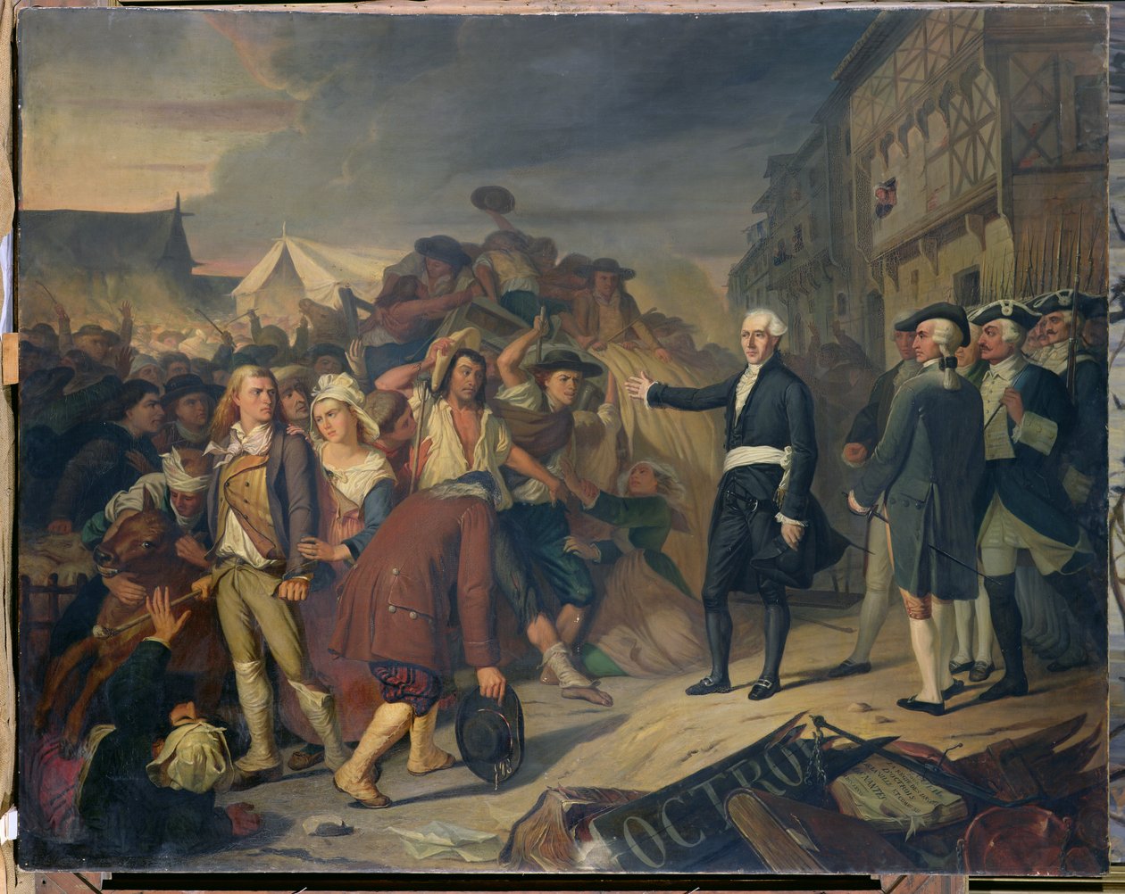 Daniel de Kervegan (1735-1817) burmistrz Nantes, łagodzenie zamieszek autorstwa French School