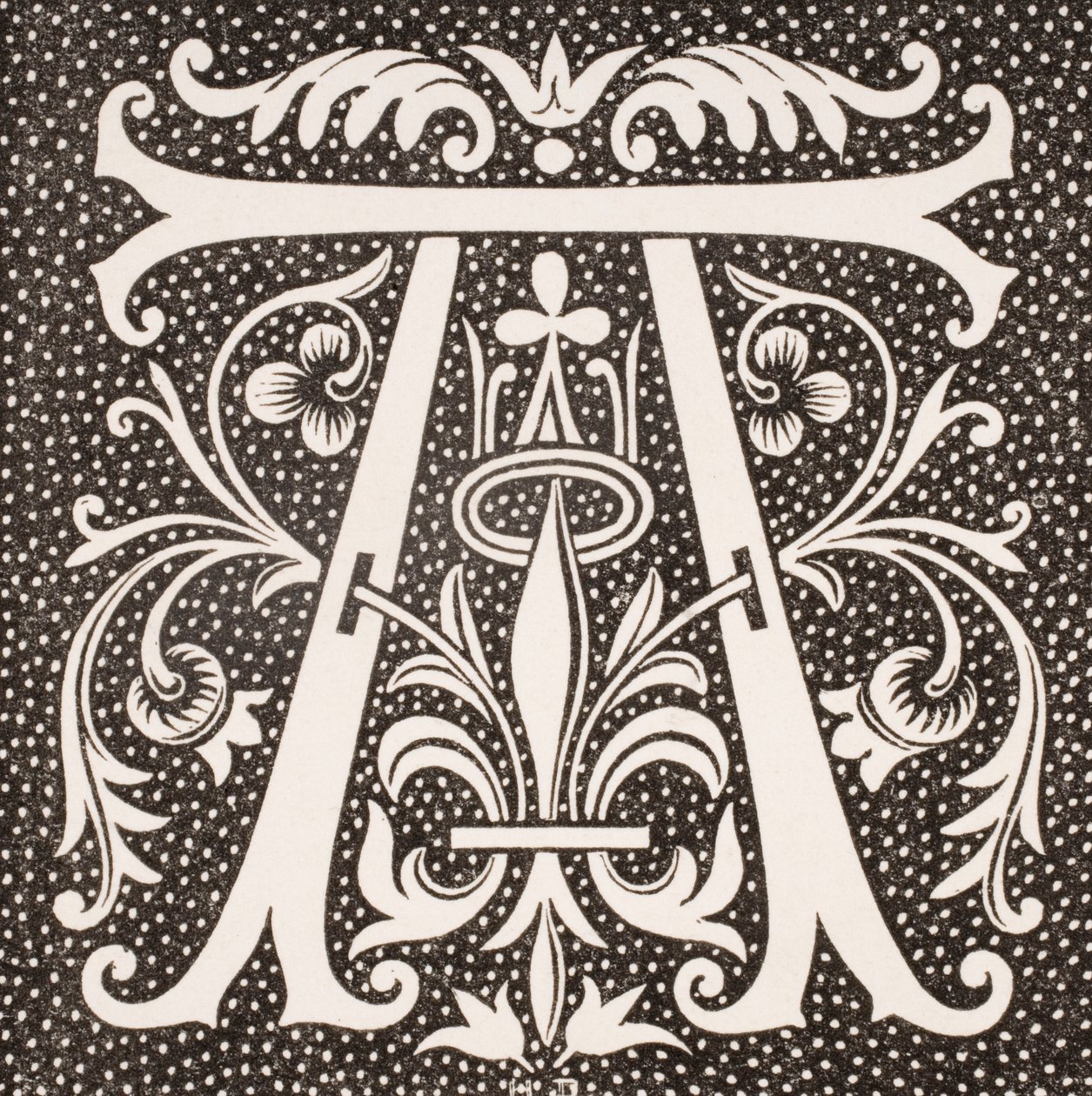 Zdobiona litera „A”, z „Le Moyen Age et La Renaissance” Paula Lacroix (1806-84) opublikowanej w 1847 r. autorstwa French School