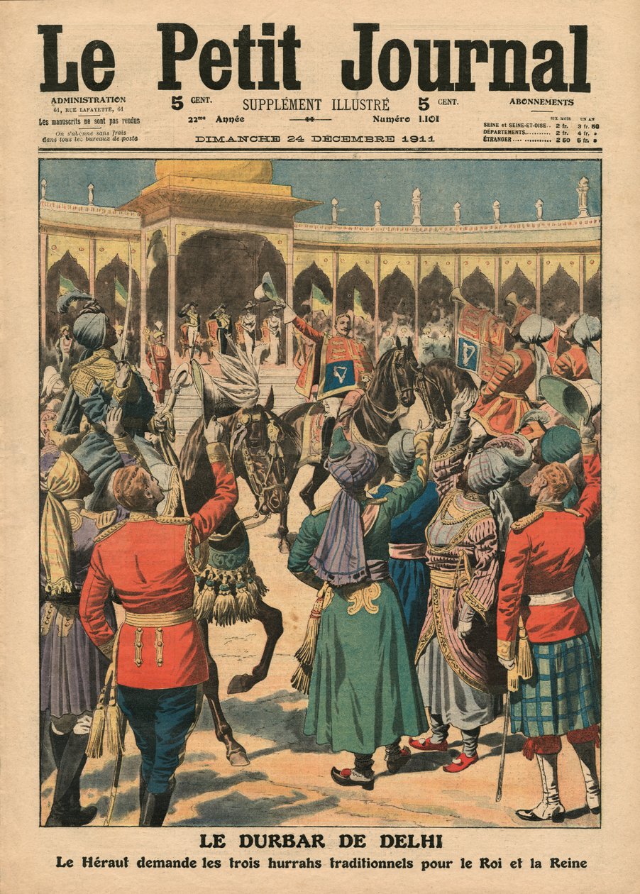 Delhi Durbar, ilustracja z „Le Petit Journal”, dodatek ilustr., 24 grudnia 1911 r. autorstwa French School