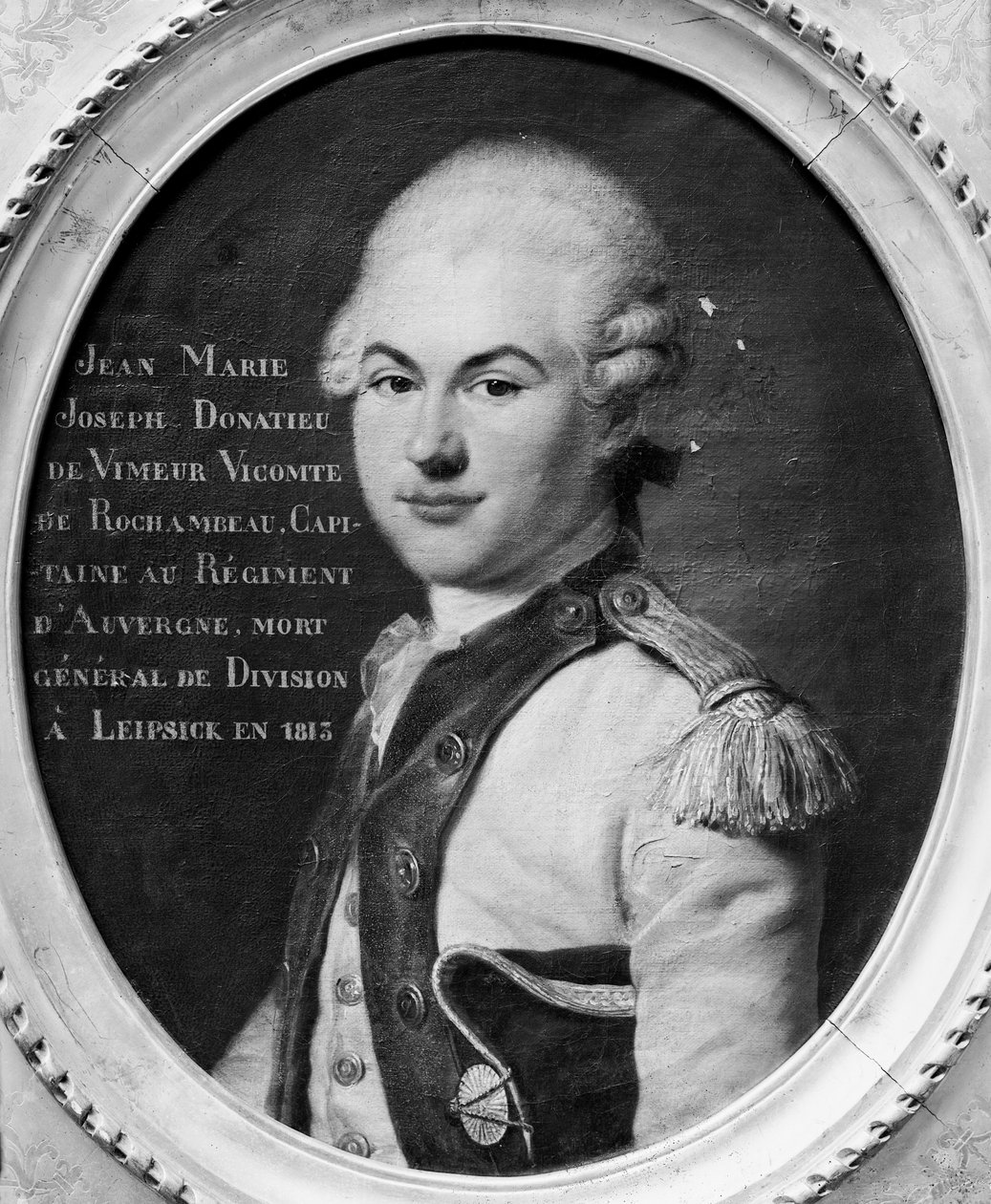 Donatien Marie Joseph de Vimeur (1755-1813) Vicomte de Rochambeau autorstwa French School