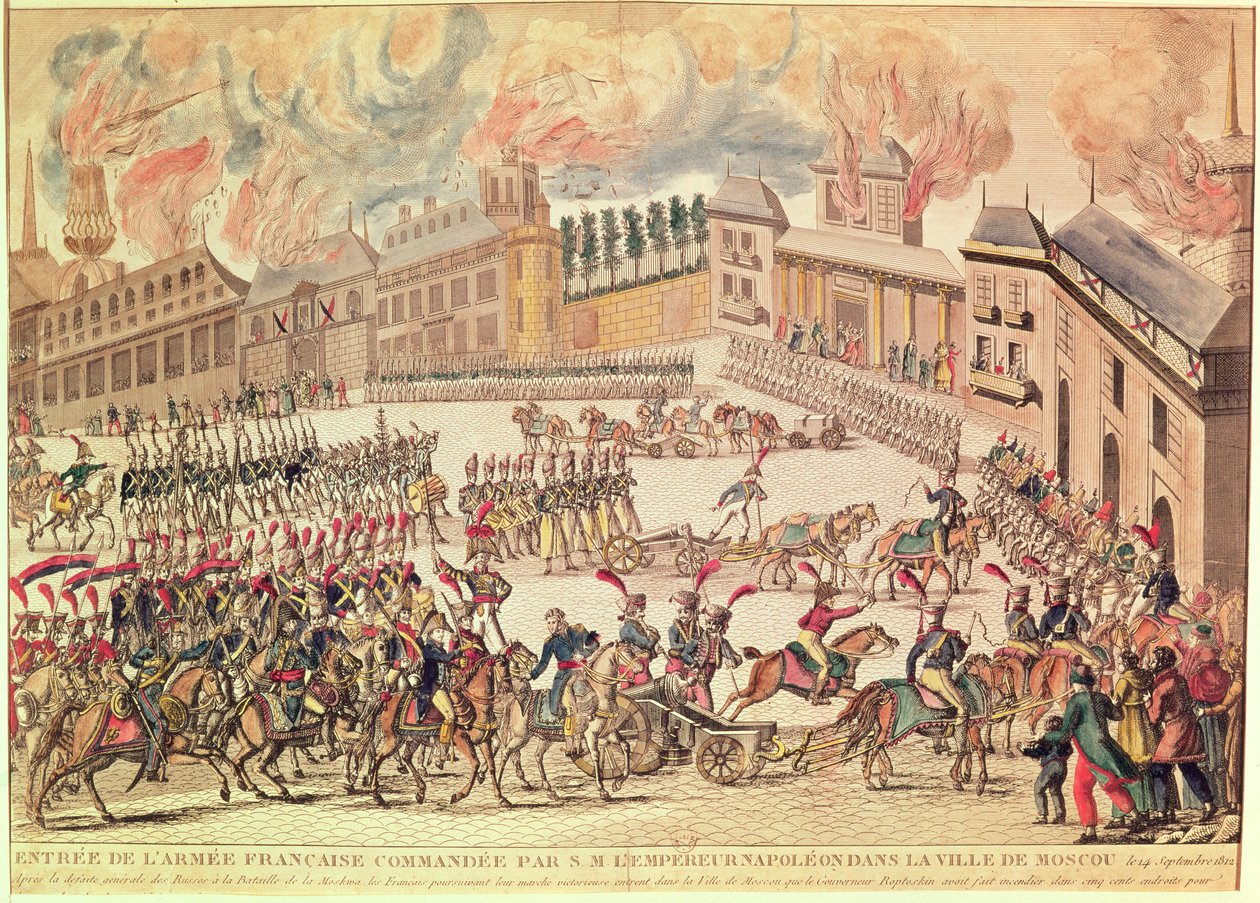 Wkroczenie armii francuskiej dowodzonej przez cesarza Napoleona do Moskwy, 14 września 1812 r. autorstwa French School