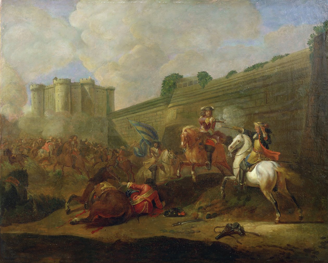 Odcinek Frondy w Faubourg Saint-Antoine przy murach Bastylii, c.1648 autorstwa French School