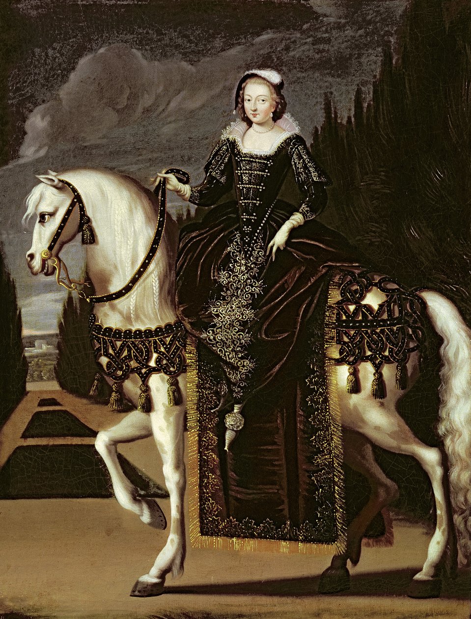 Portret jeździecki Marii Medycejskiej (1573-1642) autorstwa French School