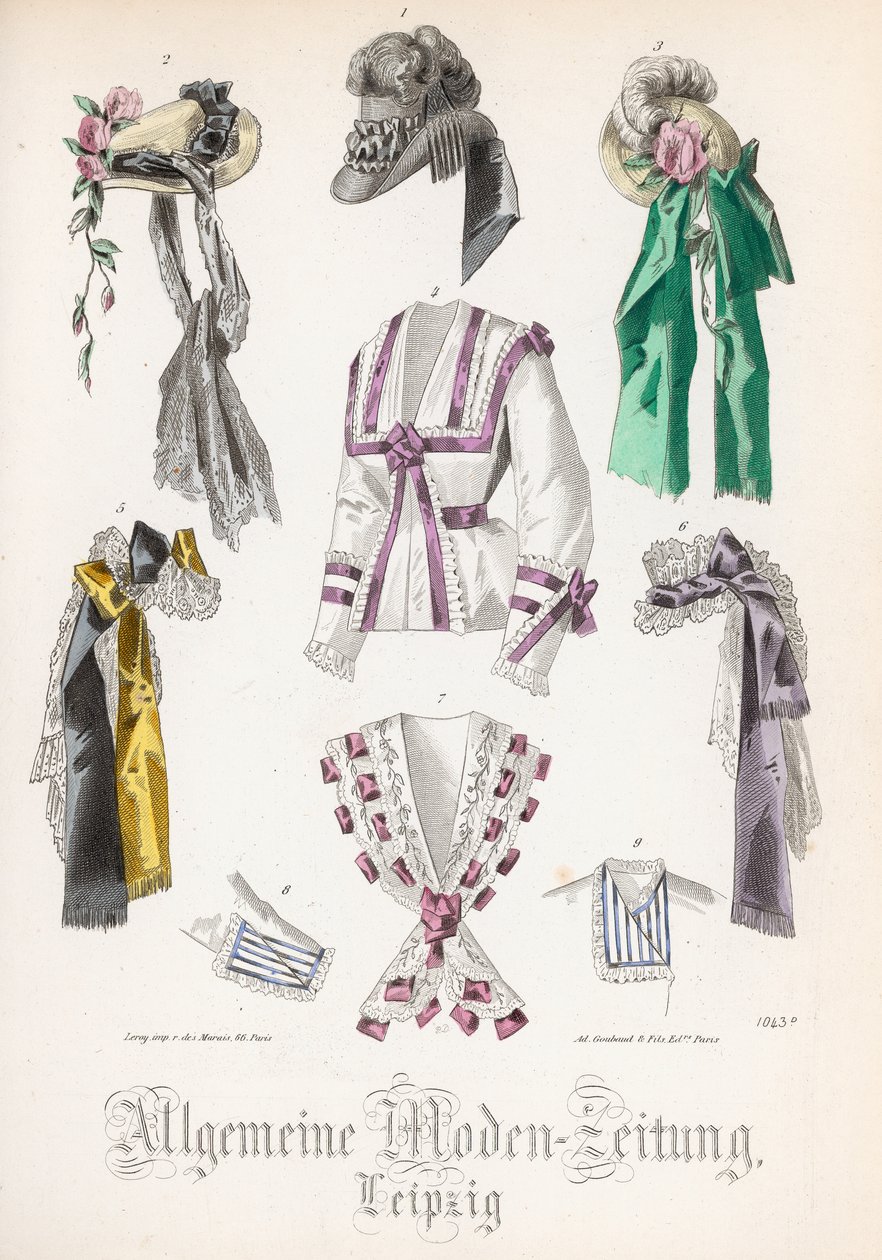 Talerz z modą z „Allgemeine Moden-Zeitung”, Lipsk, 1872 r. autorstwa French School