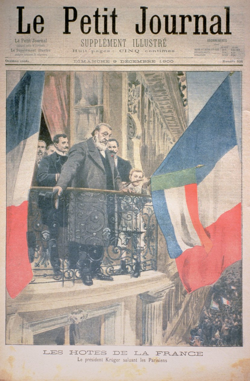 Francuscy Gospodarze: Prezydent Kruger wita paryżan, okładka Le Petit Journal, 9 grudnia 1900 (patrz także 116064) autorstwa French School