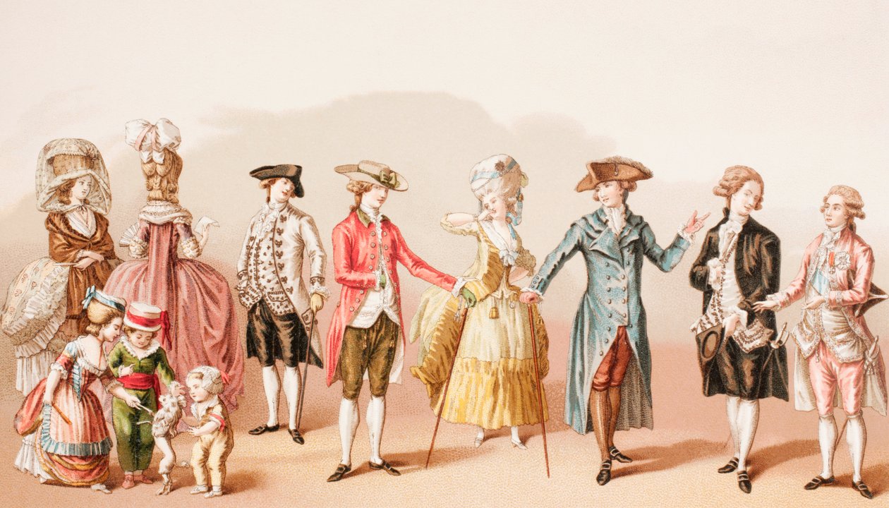 Francuska moda męska za panowania Ludwika XVI, 1875 autorstwa French School