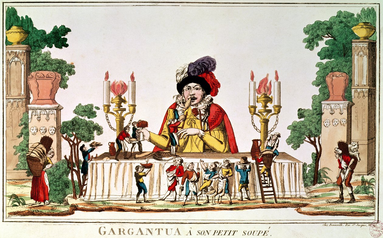 Gargantua podczas Małej Wieczerzy, ok. 1800 autorstwa French School