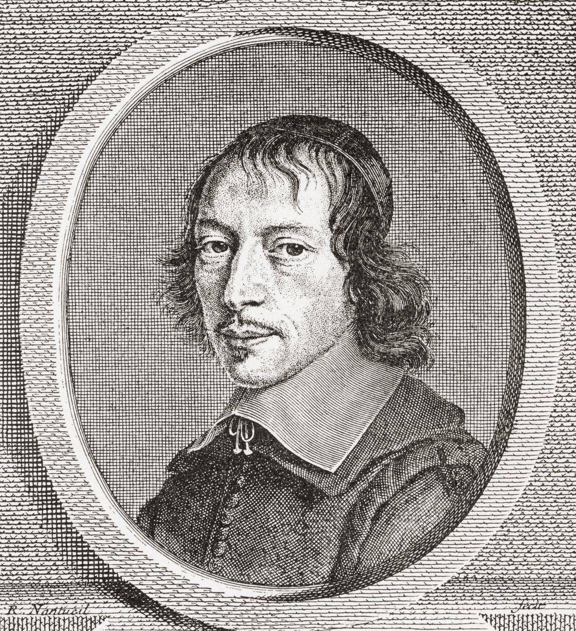 Gilles Ménage, 1613 1692. Francuski uczony z XVII wieku. Z Les Heures Libres opublikowanych w 1908 roku. autorstwa French School