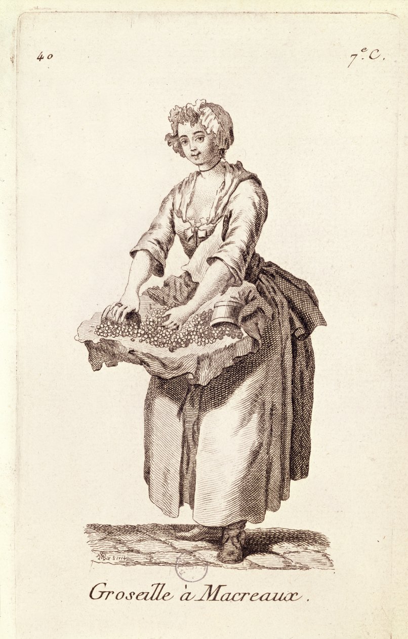 „Agrest dla makreli”, Sprzedawca agrestu, z „Petits Metiers de Paris” autorstwa French School
