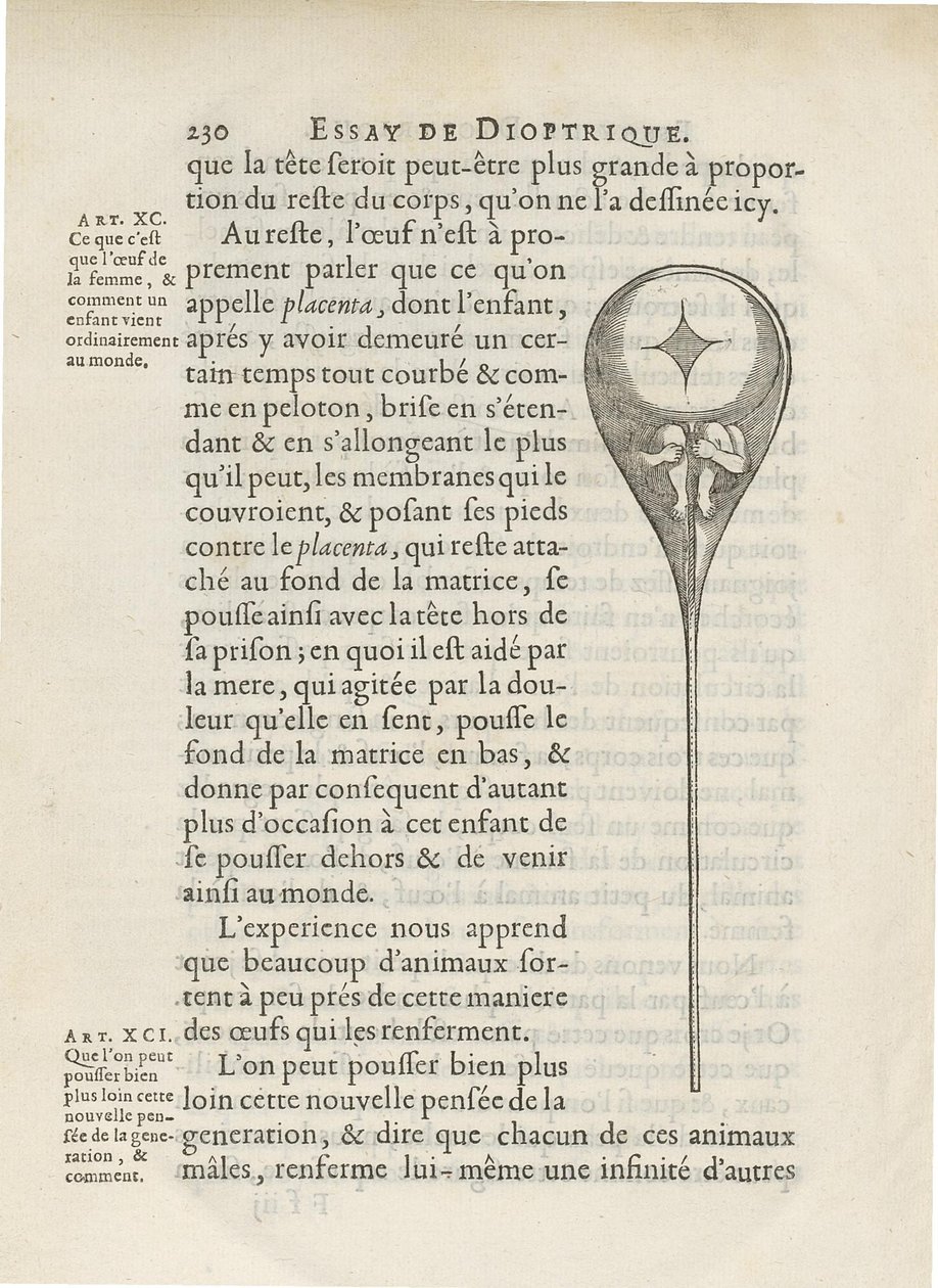 Homunkulus przedstawiony w ludzkim plemniku, z Eseju Dioptrique Niklass Hartsoeker, 1694 autorstwa French School