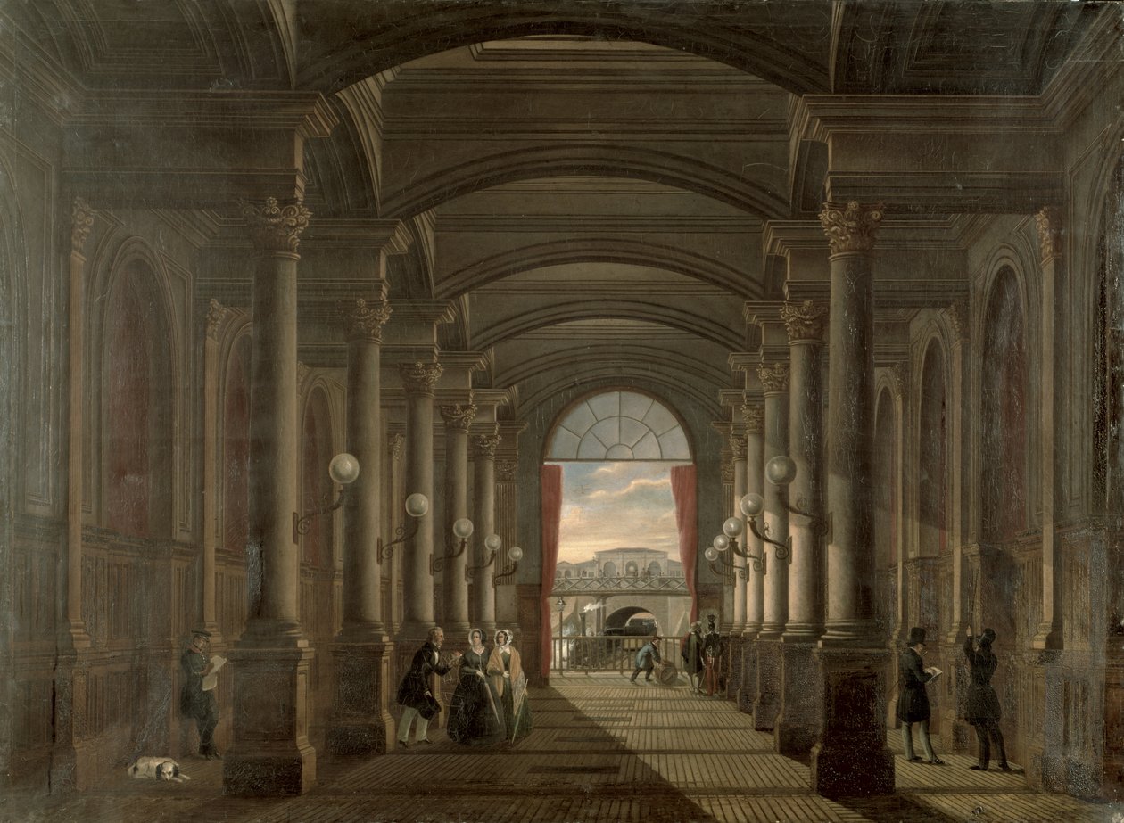 Wnętrze Gare Saint-Lazare autorstwa French School