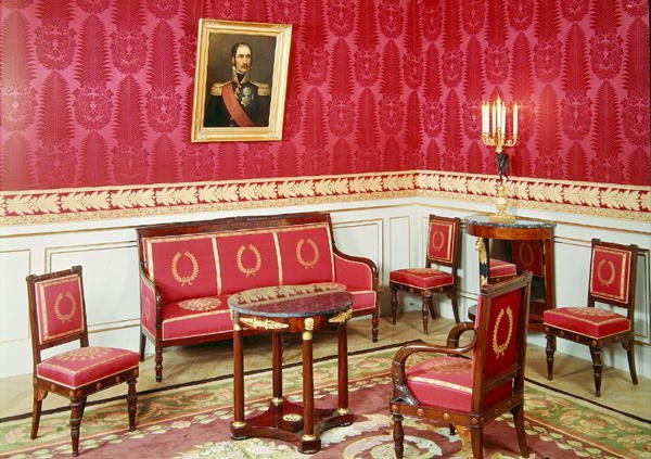 Wnętrze Salle du Tron, ok. 1805-11 autorstwa French School