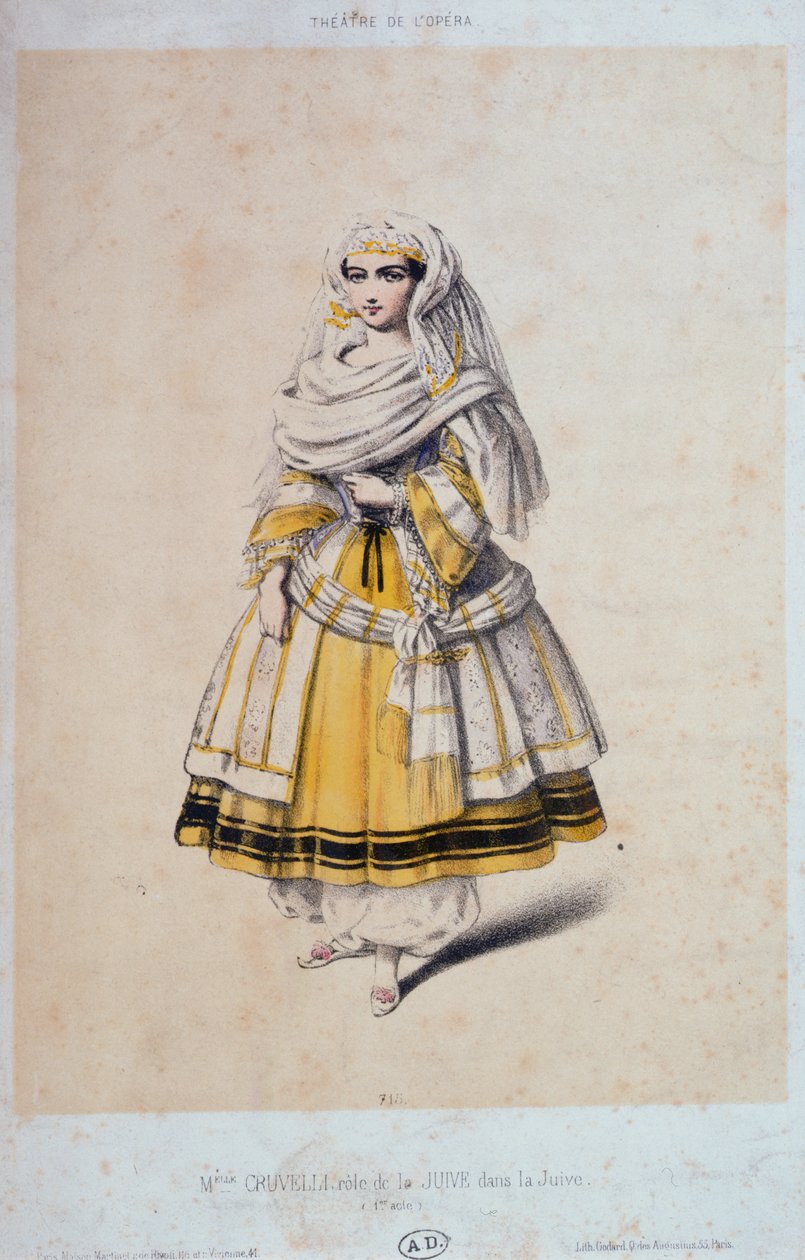 Jeanne Sophie Charlotte Cruvelli (1826-1907) w głównej roli w La Juive, 1. akt, c.1850-60 autorstwa French School