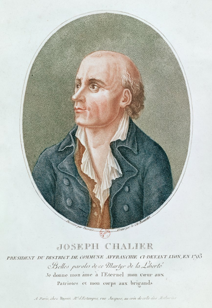 Joseph Chalier (kolor grawerowany) autorstwa French School