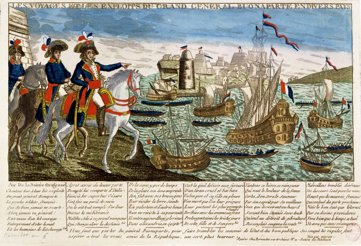 Podróże i wyczyny generała Bonaparte (1769-1821) 1798 autorstwa French School