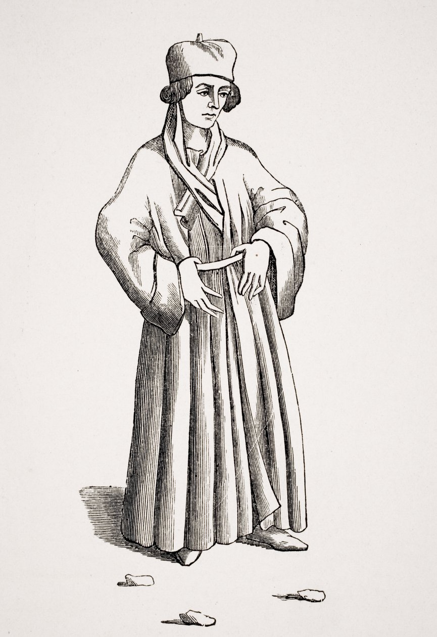 Sędzia, na podstawie rysunku z XV-wiecznego rękopisu z „Le Moyen Age et la Renaissance” Paula Lacroix (1806–84) opublikowanego w 1847 r. autorstwa French School