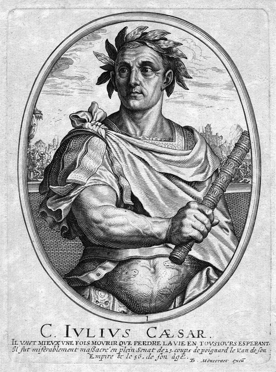 Juliusz Cezar, grawerowane przez Balthazara Montcorneta autorstwa French School