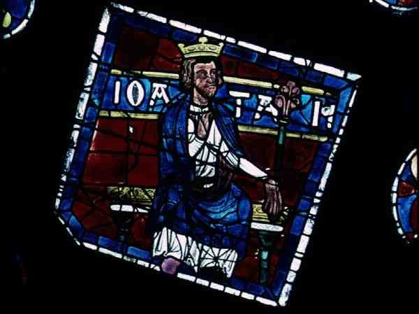 Król Joat, detal z północnej rozety, ok.1223 autorstwa French School