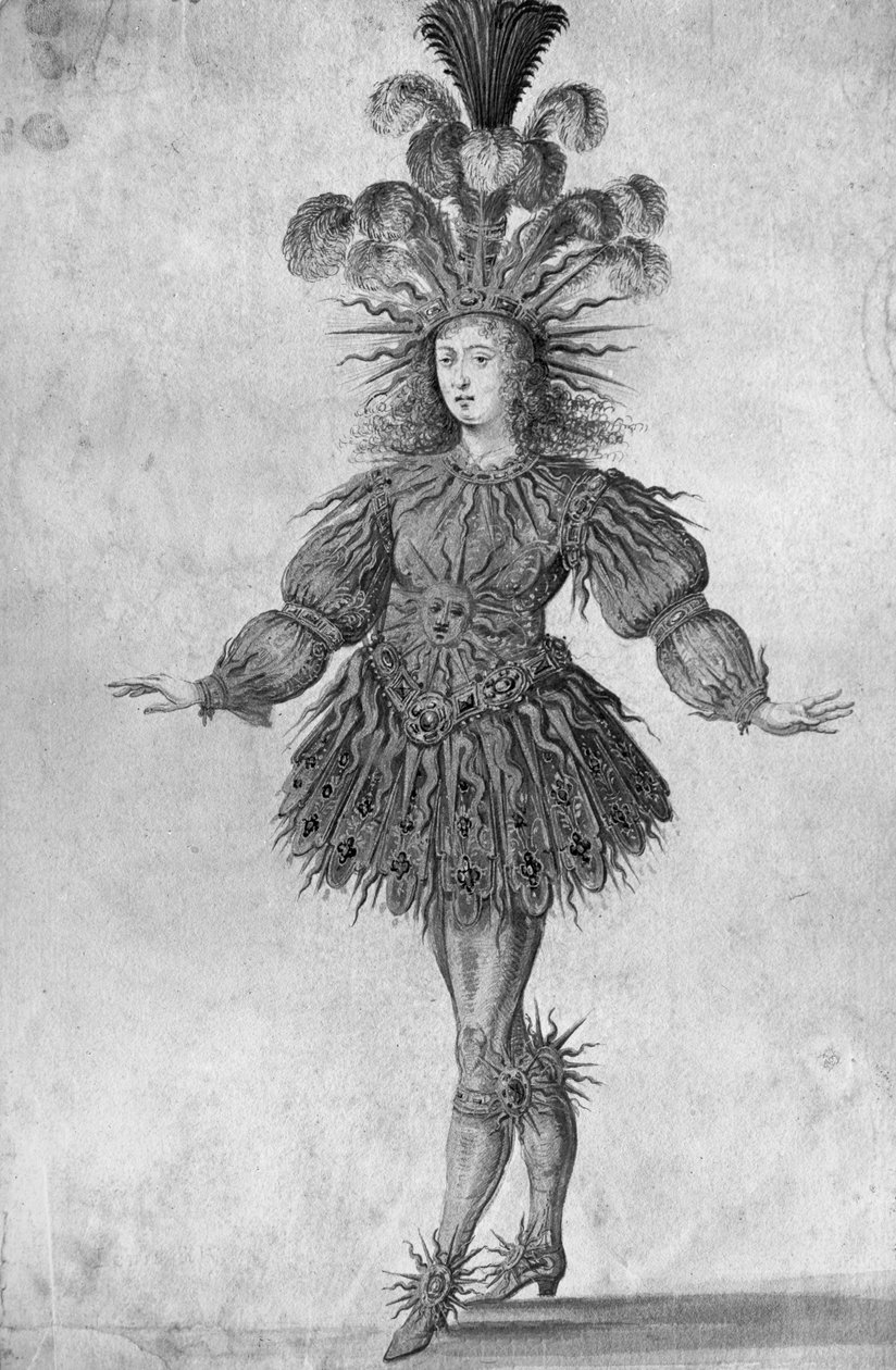Król Francji Ludwik XIV w stroju Króla Słońce w balecie „La Nuit”, 1653 autorstwa French School